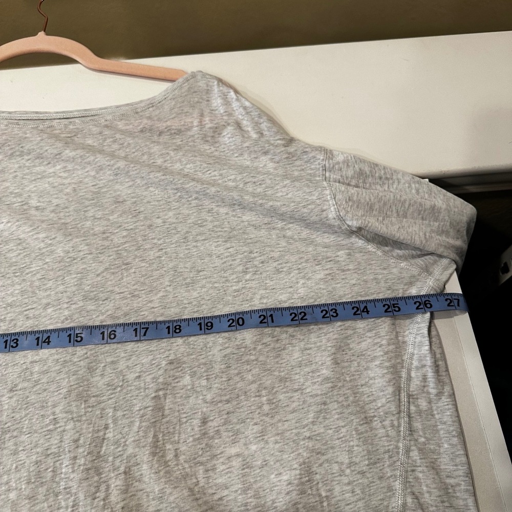 Lululemon Gray Heathered Long Sleeve‎ Boatneck Oversized Top Relaxed Fit L - Picture 6 of 7
